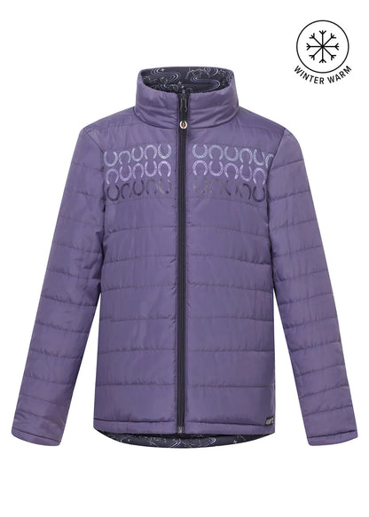 Kerrits Kids Ride The Wind Reversible Quilted Jacket Plumnoir/ Violetdawn