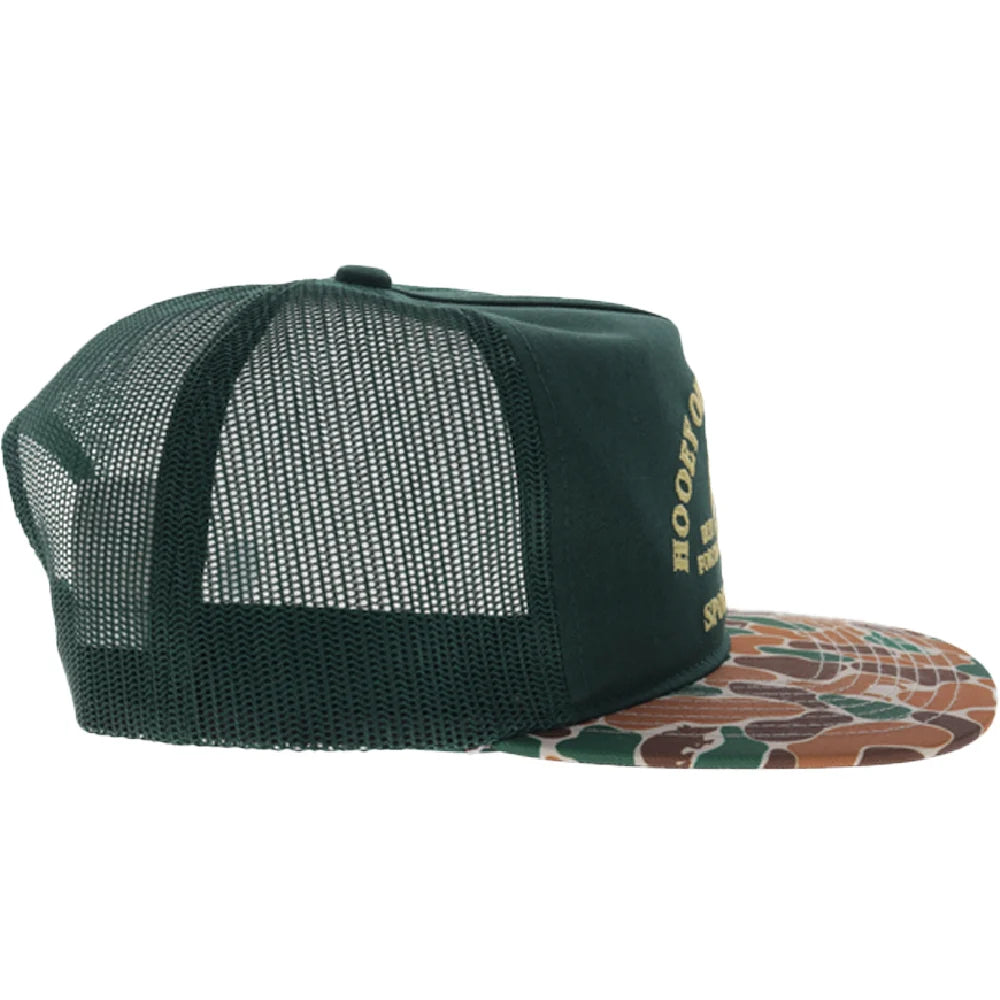 Hooey Sportsman 5-Panel Trucker Snapback Hat Green/Camo