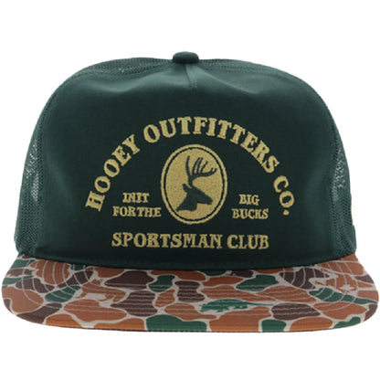 Hooey Sportsman 5-Panel Trucker Snapback Hat Green/Camo