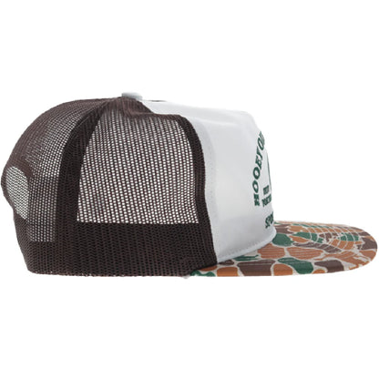 Hooey Sportsman 5-Panel Trucker Snapback Hat White/Brown