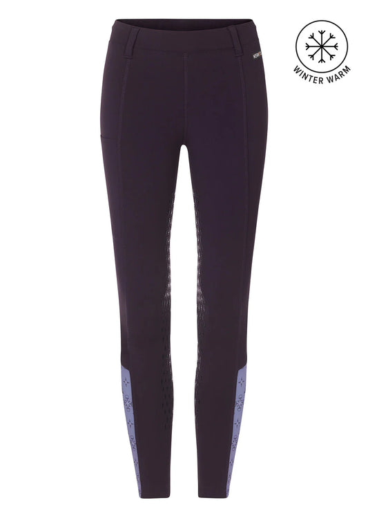 Kerrits Kids Thermo Tech Full Leg Tight Plumnoir/ Violetdawn Horse Quadrille