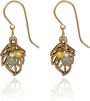 Silver Forest Open Leaf and Bead Earring
