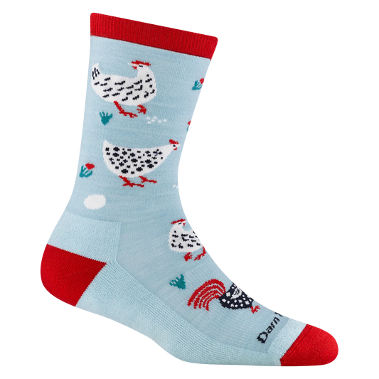 Darn Tough Women's Mother Clucker Crew Lightweight Cushion Lifestyle Sock Skylight