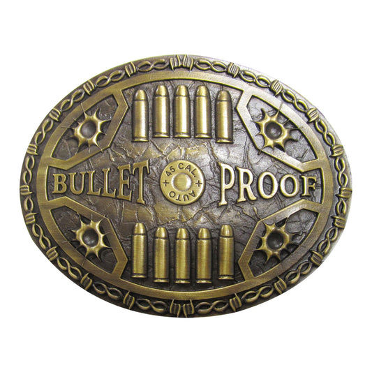 AndWest Brass Bullet Proof Oval Buckle