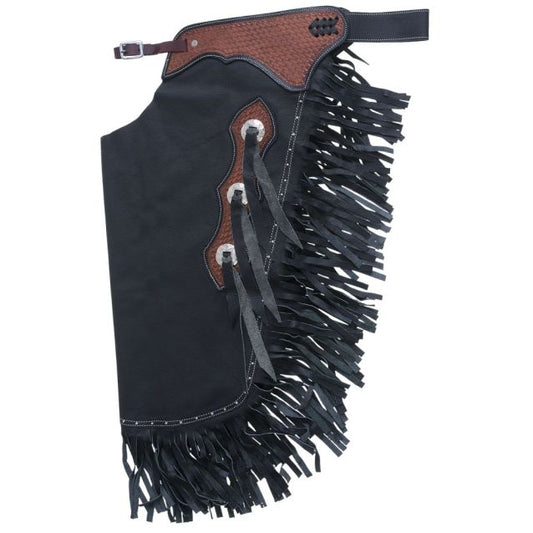 Tough 1 Basketweave Yoke Smooth Leather Premium Black Chinks