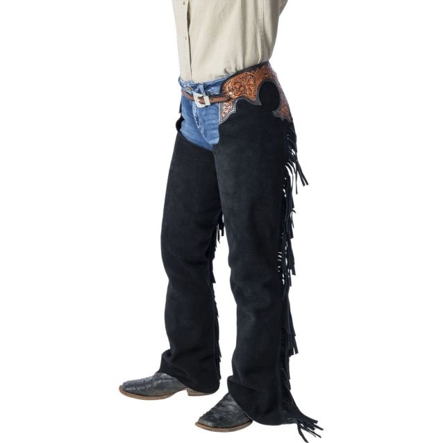 Tough 1 Reiner Suede Chap with Fringe Black