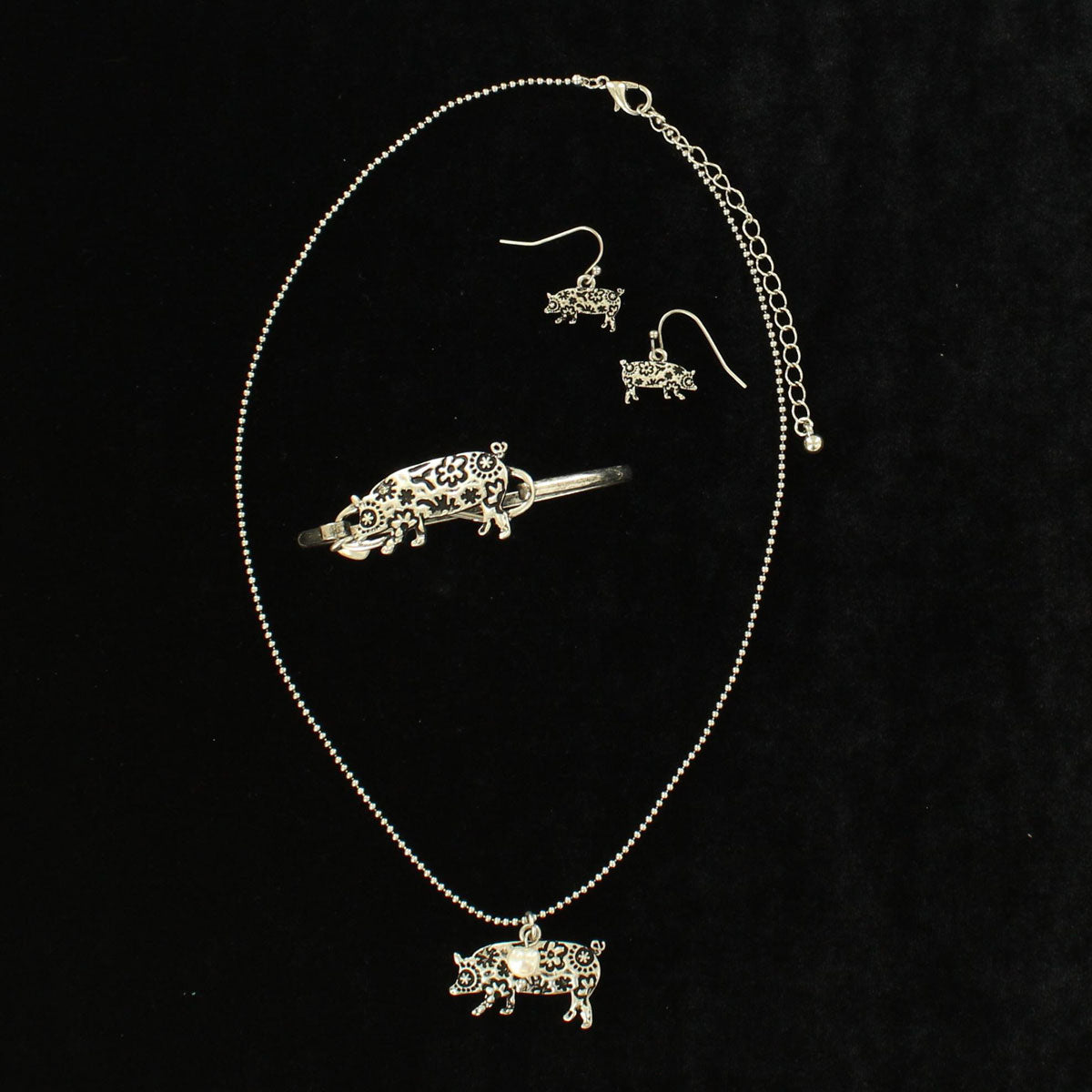 Mf Flower Pig Jewelry Set