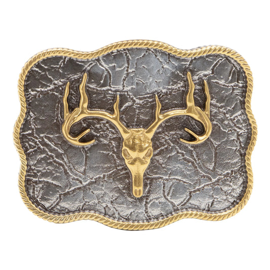 Andwest Scalloped Elk Skull Buckle