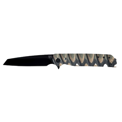 Whiskey Bent Bone Damascus Brown Fang Swift Assist Opening