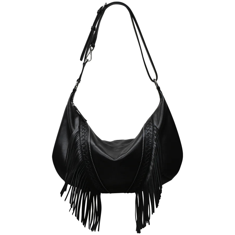 ili NY Western Fringe Medium Crescent Bag