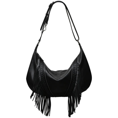 ili NY Western Fringe Medium Crescent Bag