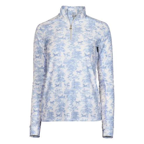 Dapplebay Equestrian Toile 1/4 Zip LS Riding Top