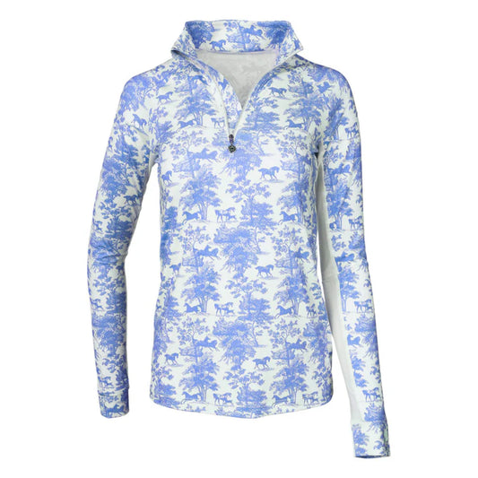 Dapplebay Equestrian Toile 1/4 Zip Riding Top Long Sleeve