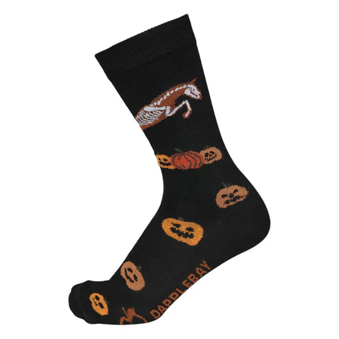 Dapplebay Pumpkin Jumper Knit Crew Socks-Black