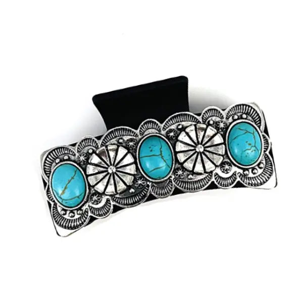 Snowing West Western Style Turq Casting Hair Claw