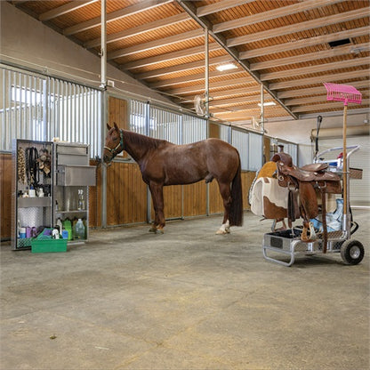 Weaver Rolling Barn Utility Cart with Saddle Rack & Grooming Basket