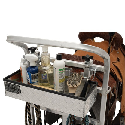 Weaver Rolling Barn Utility Cart with Saddle Rack & Grooming Basket