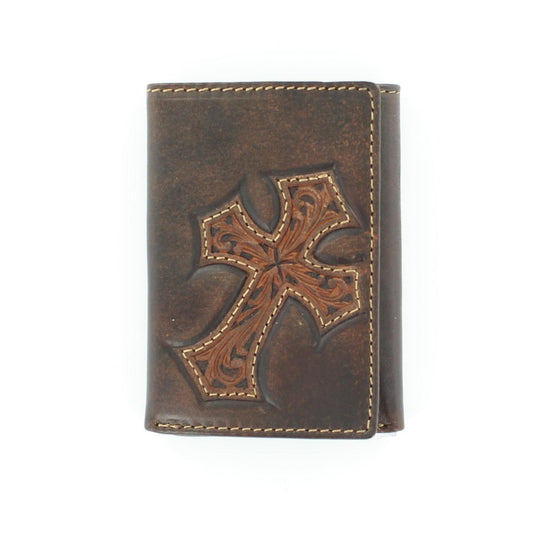 Nocona Large Diagonal Cross Overlay Trifold Wallet