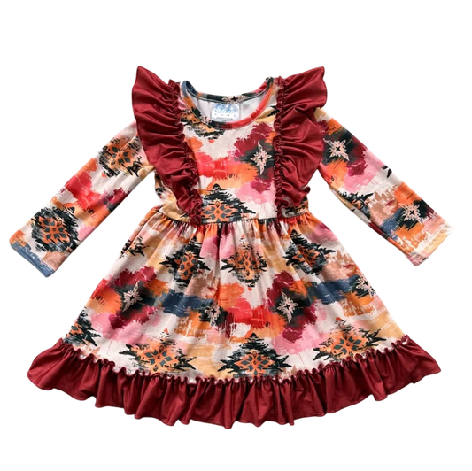 Shea Baby Aztec Ruffle Dress