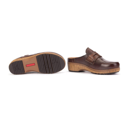 Pikolinos Granada Leather Clogs - Caoba