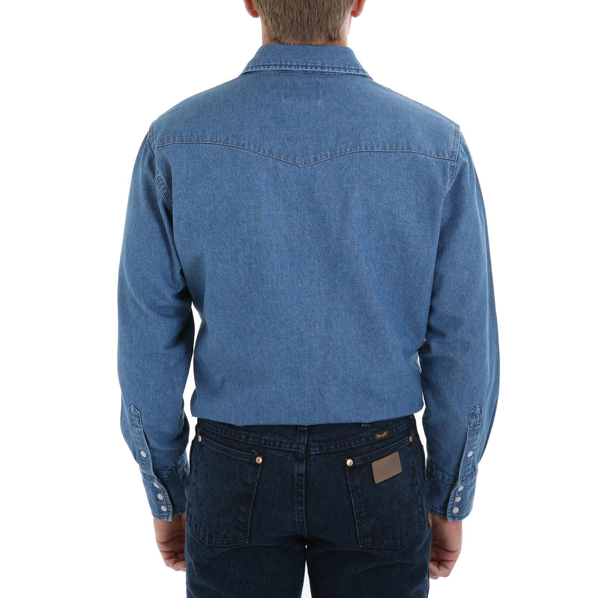 Wrangler Mens Authentic Cowboy Cut Work Shirt Indigo