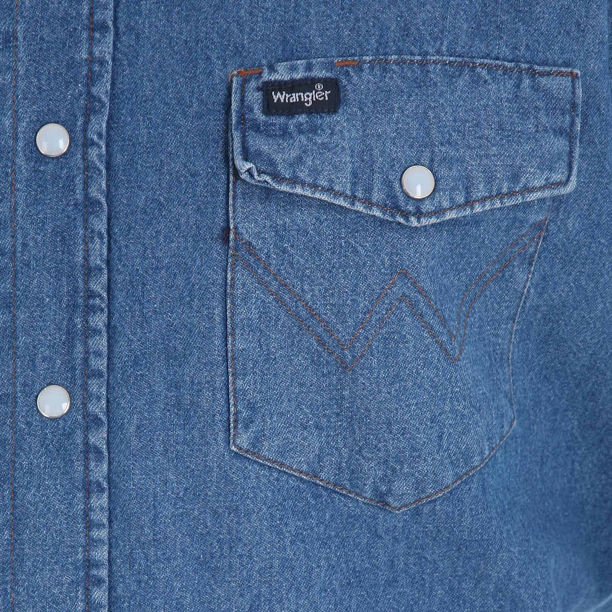 Wrangler Mens Authentic Cowboy Cut Work Shirt Indigo