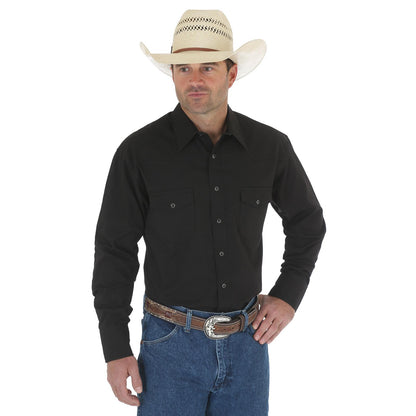 Wrangler Long Sleeve Black Pearl Snap