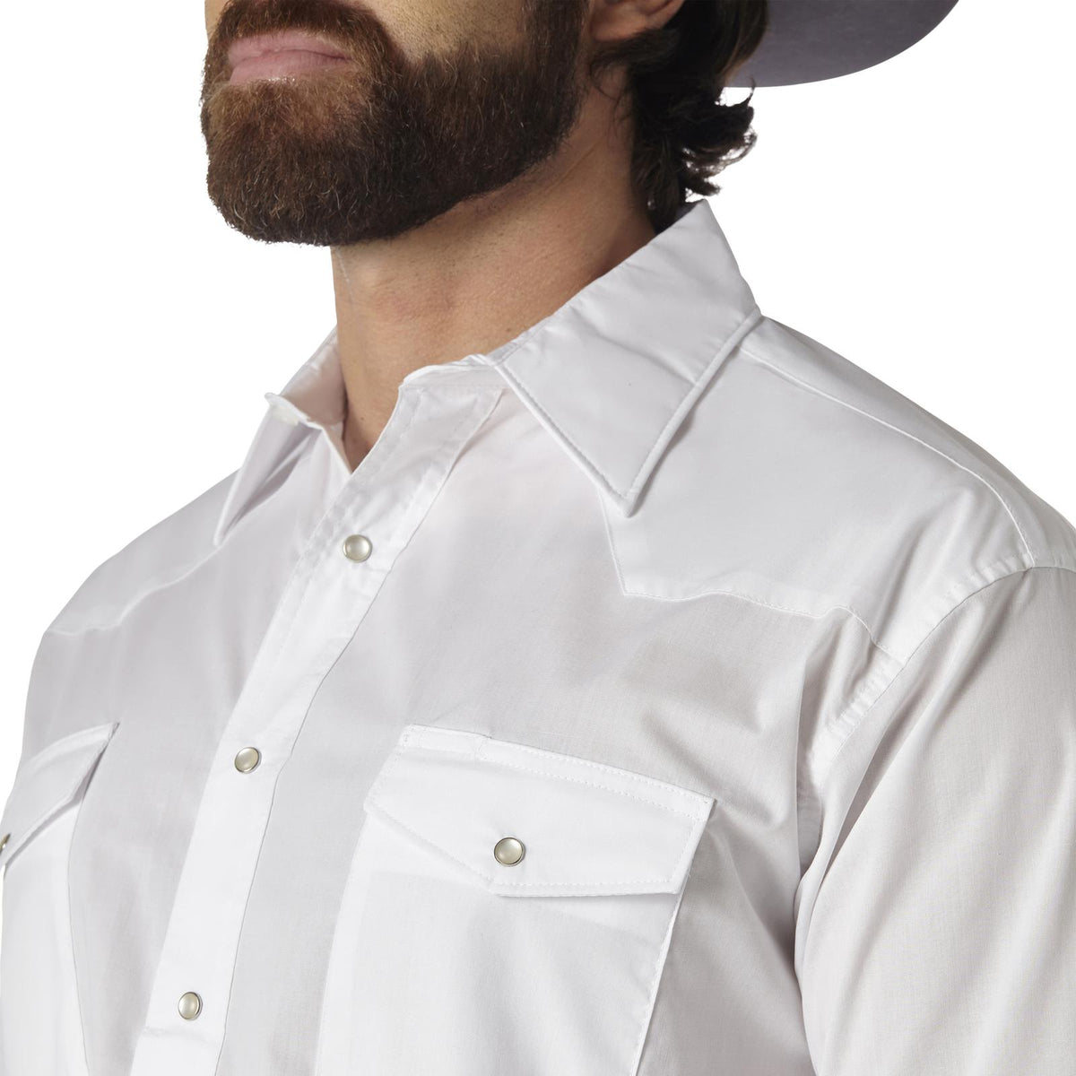 Wrangler Long Sleeve White Pearl Snap