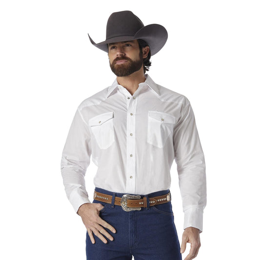 Wrangler Long Sleeve White Pearl Snap