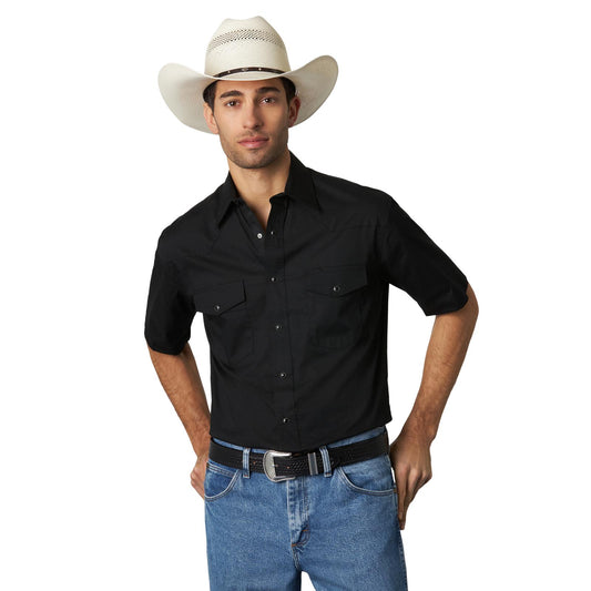 Wrangler Short Sleeve Black Pearl Snap