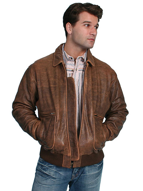 Scully Bomber Jacket Brown Antique Lamb