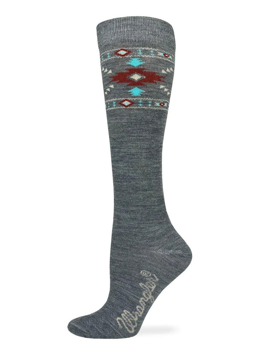 Wrangler Aztec Print Merino Wool Boot Sock