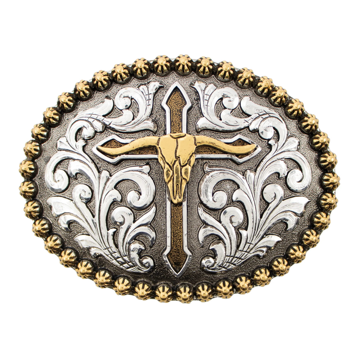 Andwest Steer Skull with Cross Buckle