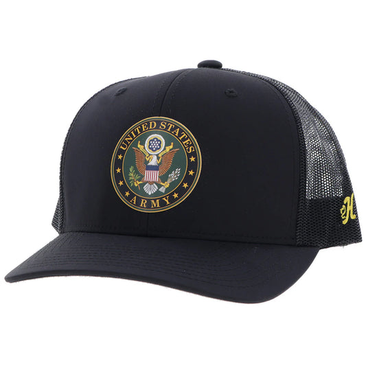 Hooey US Army Hat Black with Round Patch