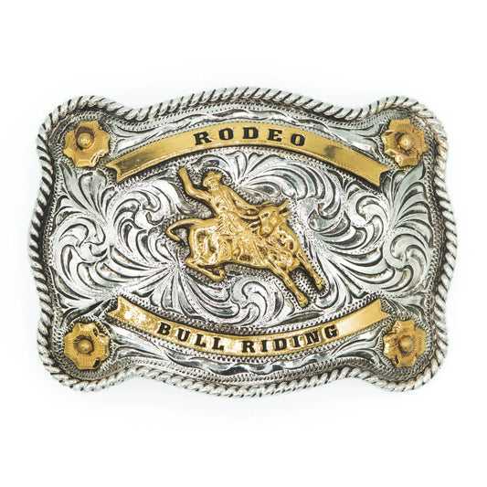 AndWest Scalloped Rodeo Bull Riding Buckle