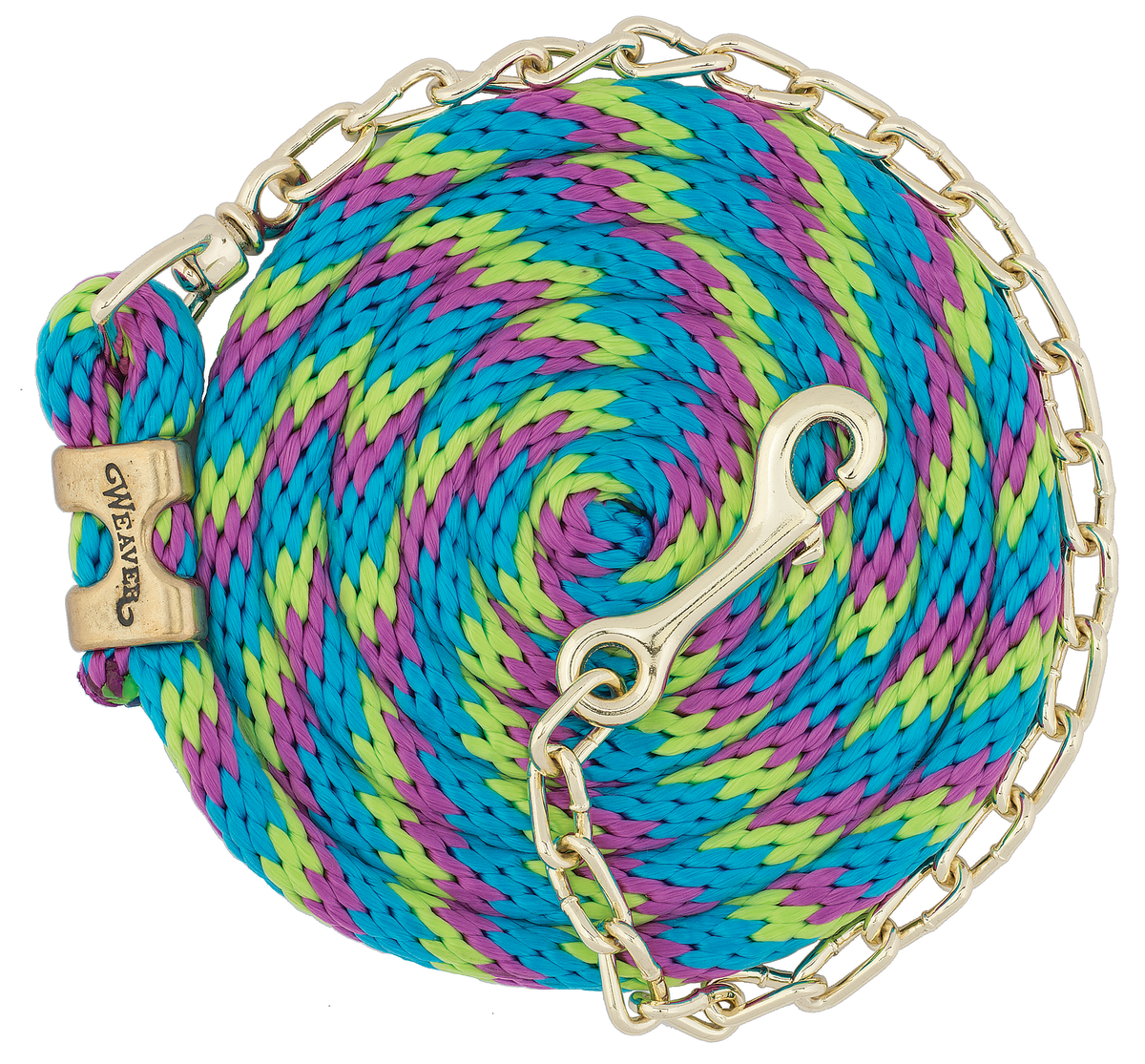 Weaver Poly Lead Rope With Brass Plated Swivel Chain