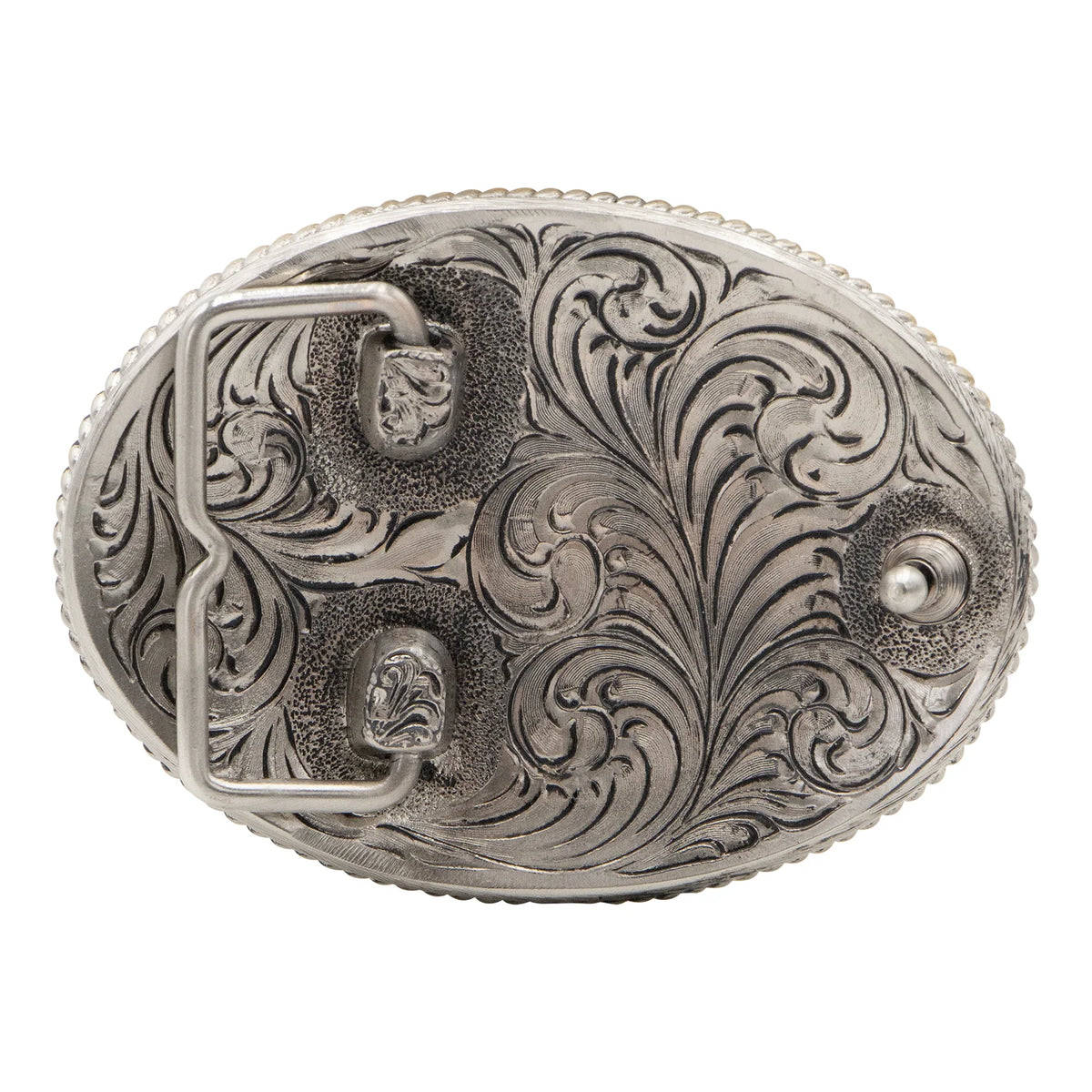 Andwest Oval Longhorn Rope Edge Buckle