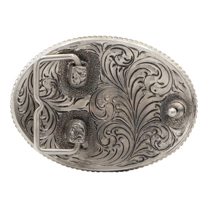 Andwest Oval Longhorn Rope Edge Buckle