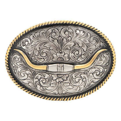 Andwest Oval Longhorn Rope Edge Buckle