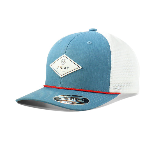 Ariat Blue/White Diamond Patch Red Rope