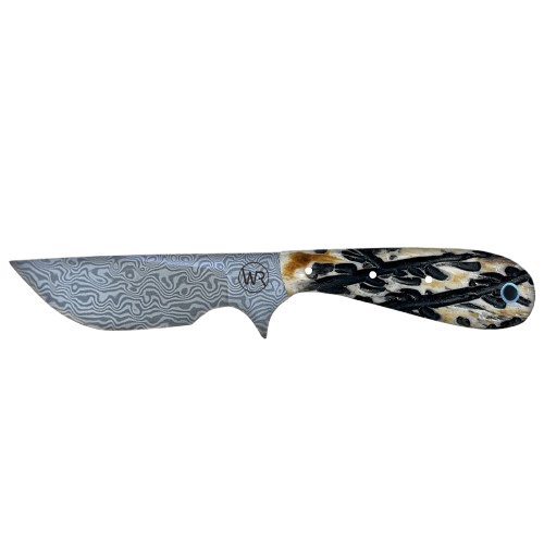 Whiskey Bent Bone Damascus Burnt Bone Ciervo Skinner