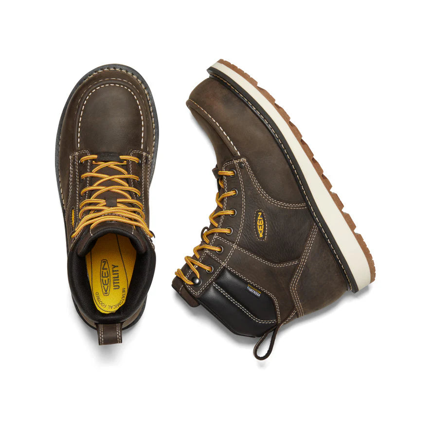Keen Cincinnati 6" Wedge Dark Chocolate Composite Toe Waterproof EH