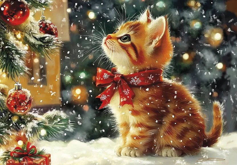 Leanin' Tree Holiday Purr-fect Season Glitter