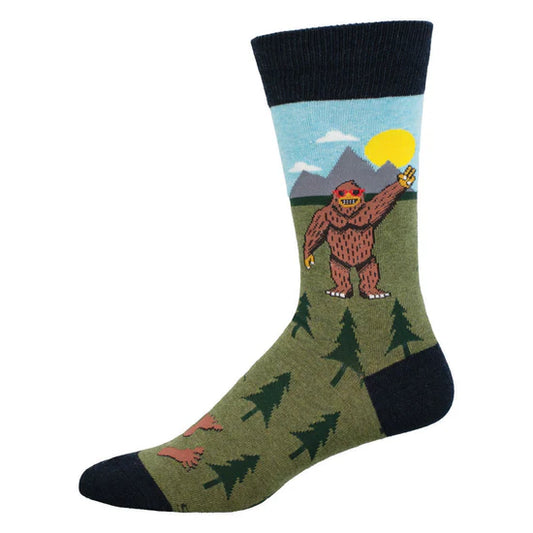 Socksmith Men Peace Out Bigfoot Green Heather