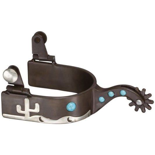 Tough 1 Antique Brown Cactus/Turquoise Spurs