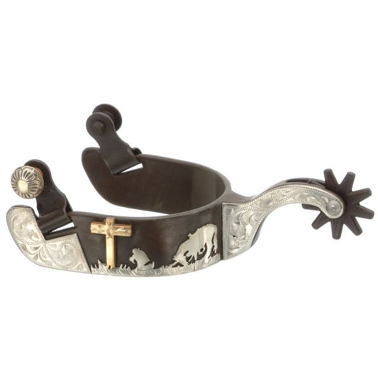 Kelly Silver Star Pray Cowboy Antique Brown Spur