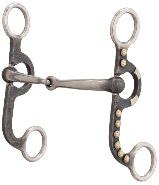 Weaver 2-Piece Snaffle Mouth, Buffed Black 4-5/8" Pony Bit
