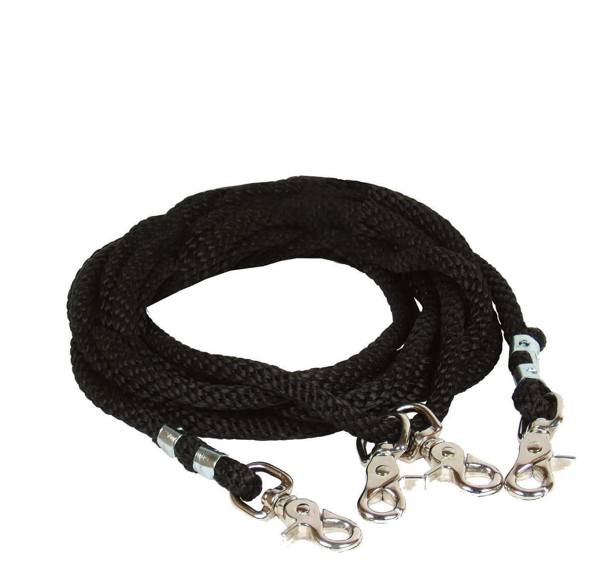 Professional's Choice Black Poly Rope Draw Reins