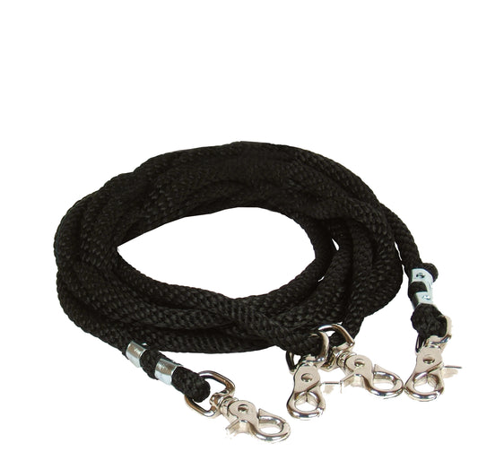 Professional's Choice Black Poly Rope Draw Reins