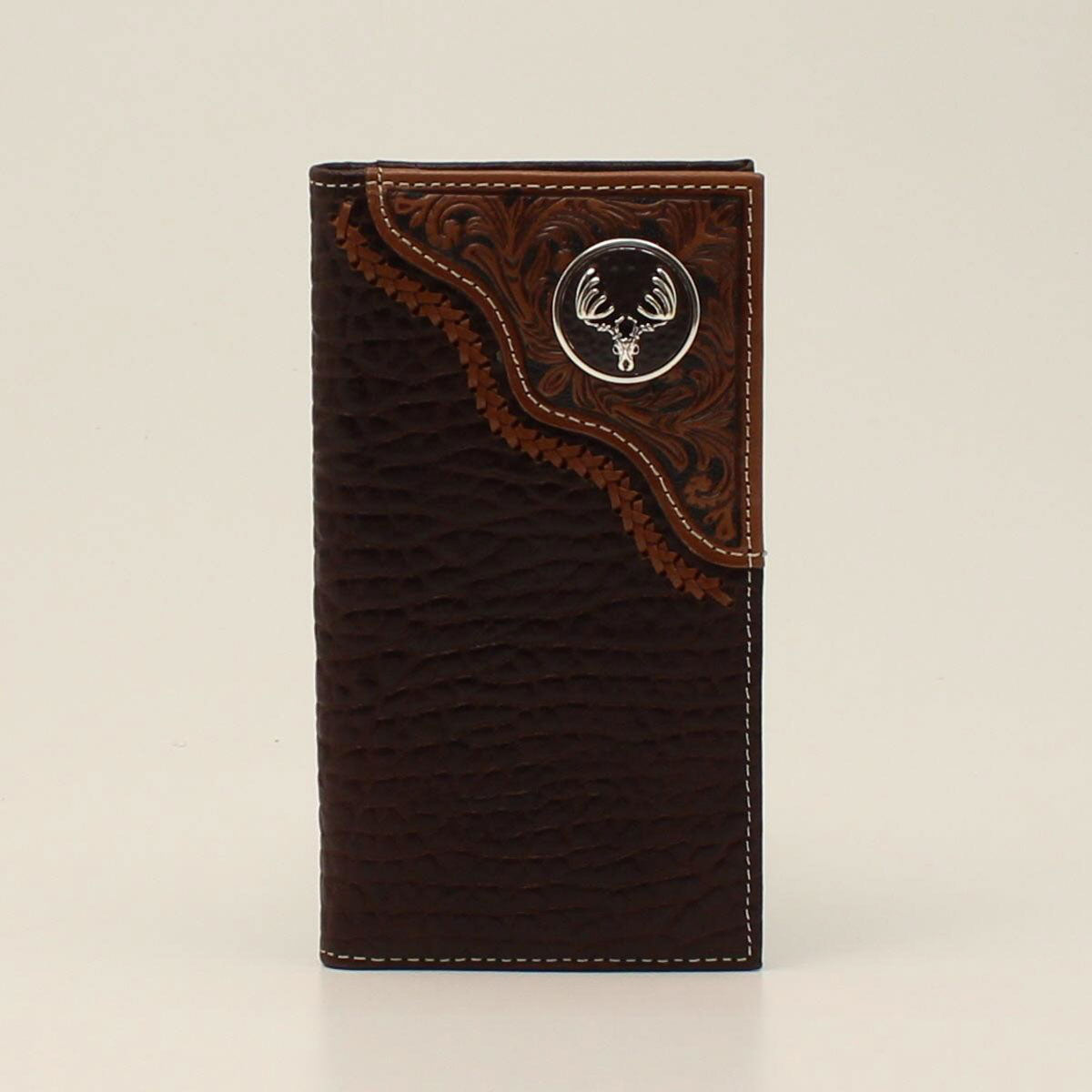 Nocona Deer Skull Concho Brown Rodeo Wallet